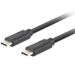 Cable USB C de 1 metro de Lanberg a USB 3.2 Gen 2 (3.1 Gen 2) color negro CA-CMCM-32CU-0010-BK
