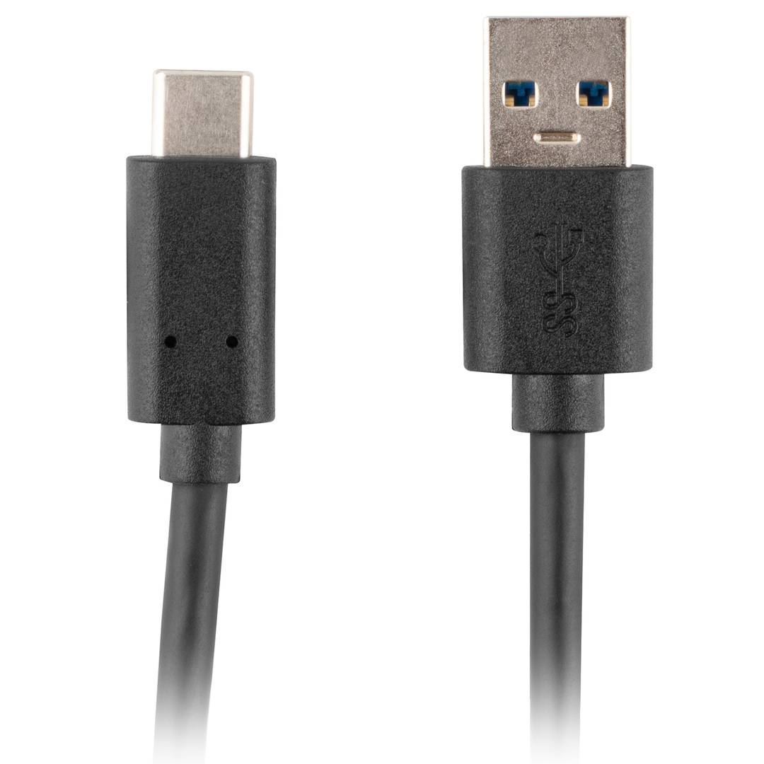 Cable USB C a USB A 3.2 Gen 1 (3.1 Gen 1) 1,8 m negro de Lanberg CA-USBO-31CU-0018-BK