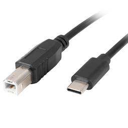 Lanberg USB B naar USB C 2.0 kabel 1,8m zwart CA-USBA-13CC-0018-BK
