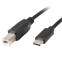 Lanberg USB B naar USB C 2.0 kabel 3 meter zwart CA-USBA-13CC-0030-BK