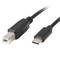 Cable USB B a USB C 2.0 negro 3 metros de Lanberg CA-USBA-13CC-0030-BK