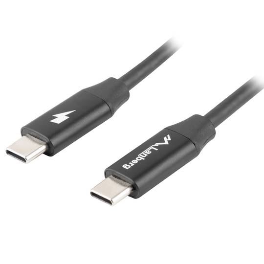 Kabel Lanberg USB C na USB C 2.0 0,5 m czarny CA-CMCM-40CU-0005-BK
