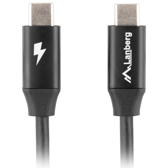 Lanberg USB C to USB C 2.0 cable 1 meter black CA-CMCM-40CU-0010-BK
