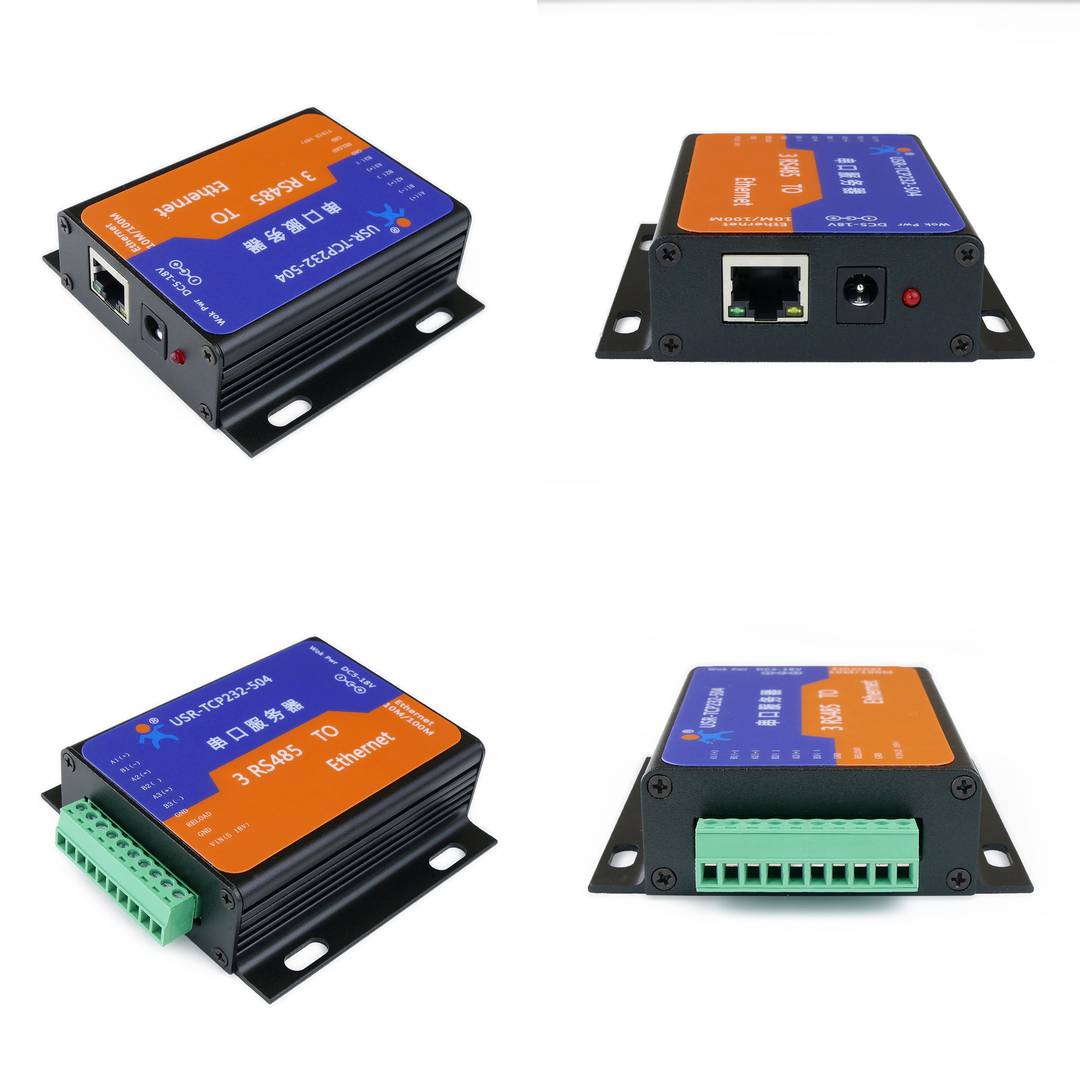 E45 module housing RS485 serial to Ethernet TCP/IP three-port model USR-TCP232-504
