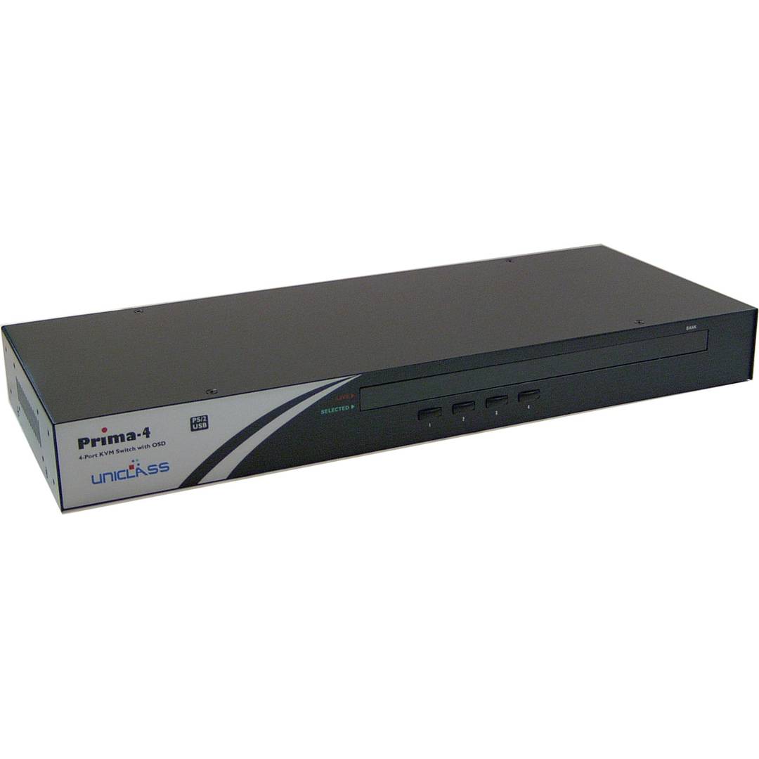 KVM 1U Rack USB Uniclass PS2 premium VGA para 4CPU 1KVM
