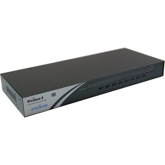 KVM Switch Rack 1U USB PS2 Uniclass Premium VGA a 8CPU 1KVM