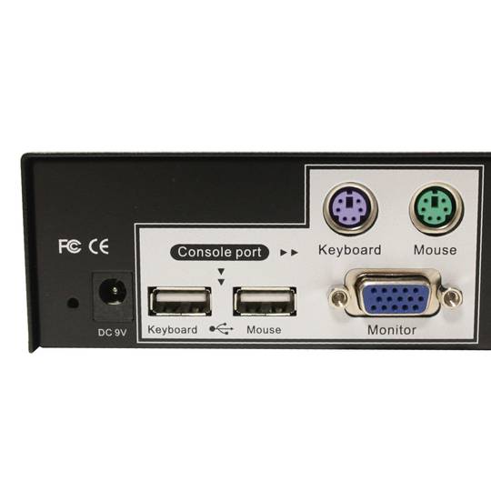 Conmutador KVM Rack 1U Uniclass PS2 USB VGA 1KVM a 8CPU