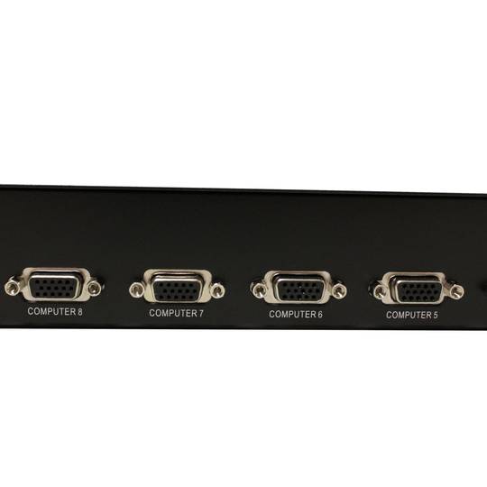 Conmutador KVM Rack 1U Uniclass PS2 USB VGA 1KVM a 8CPU