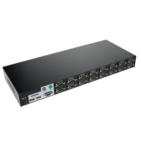 1U Rack Uniclass KVM Switch USB PS2 VGA 1KVM to 16CPU