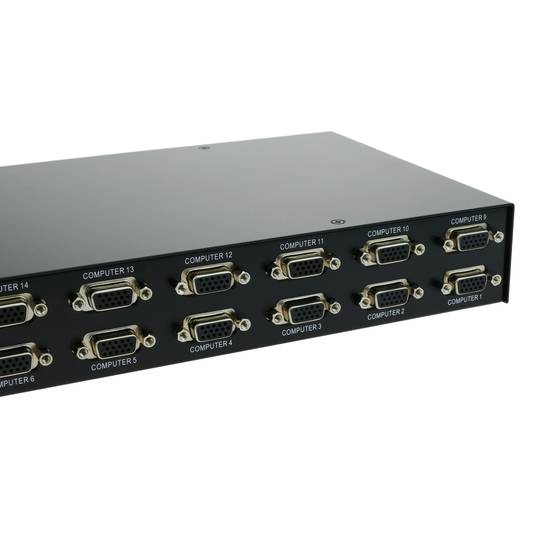 1U Rack Uniclass KVM Switch USB PS2 VGA 1KVM to 16CPU