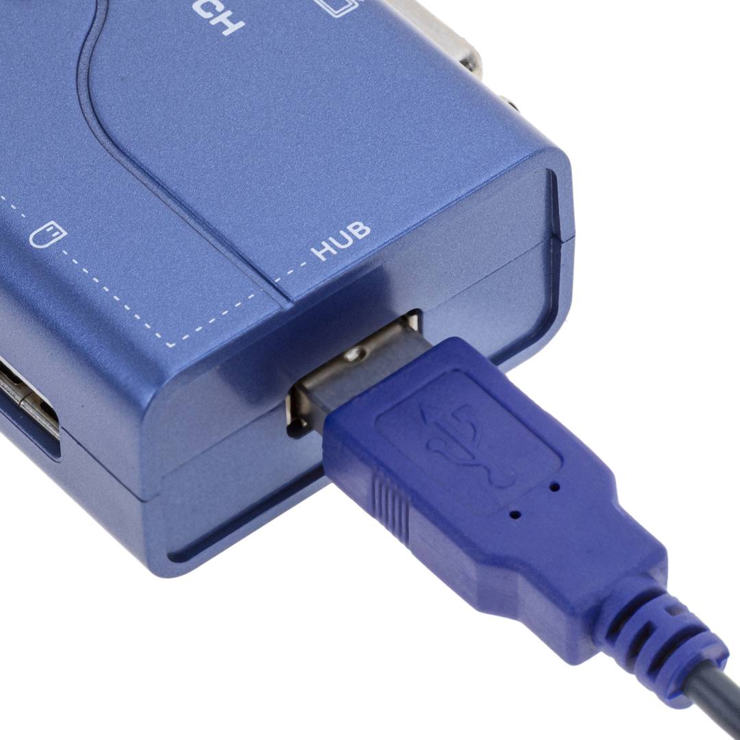 Switch KVM USB VGA ÁUDIO 1KVM para 2CPUs mini
