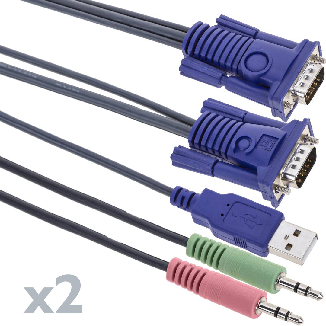 Switch KVM USB VGA ÁUDIO 1KVM para 2CPUs mini