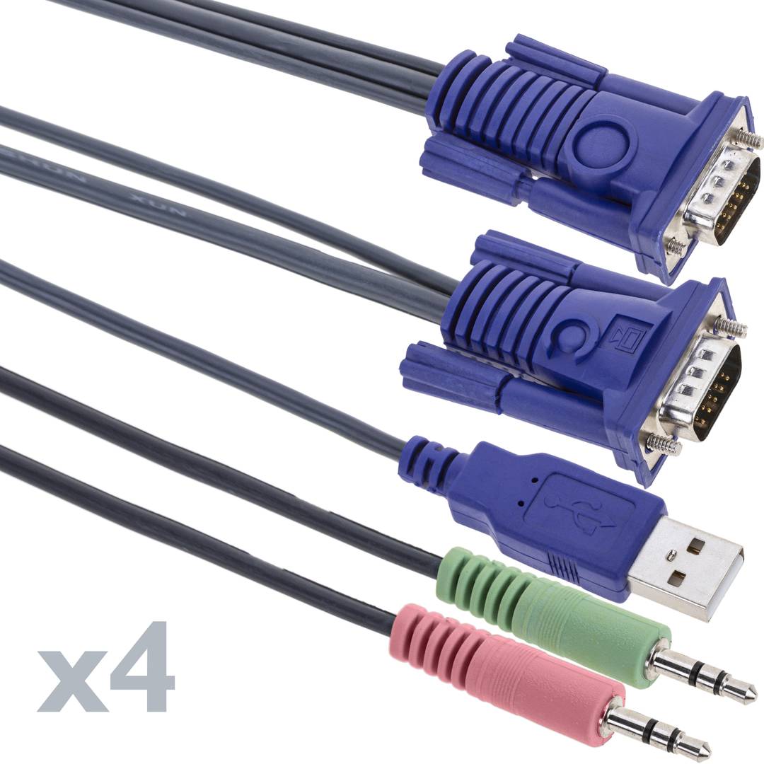KVM Uniclass USB VGA 1KVM naar 4CPU minischakelaar