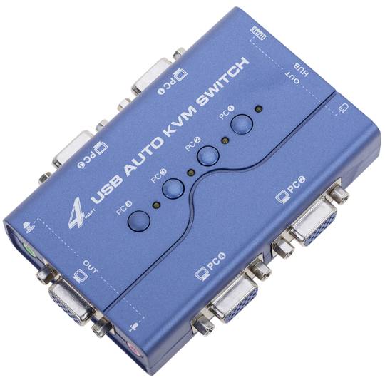 KVM Uniclass USB VGA 1KVM naar 4CPU minischakelaar