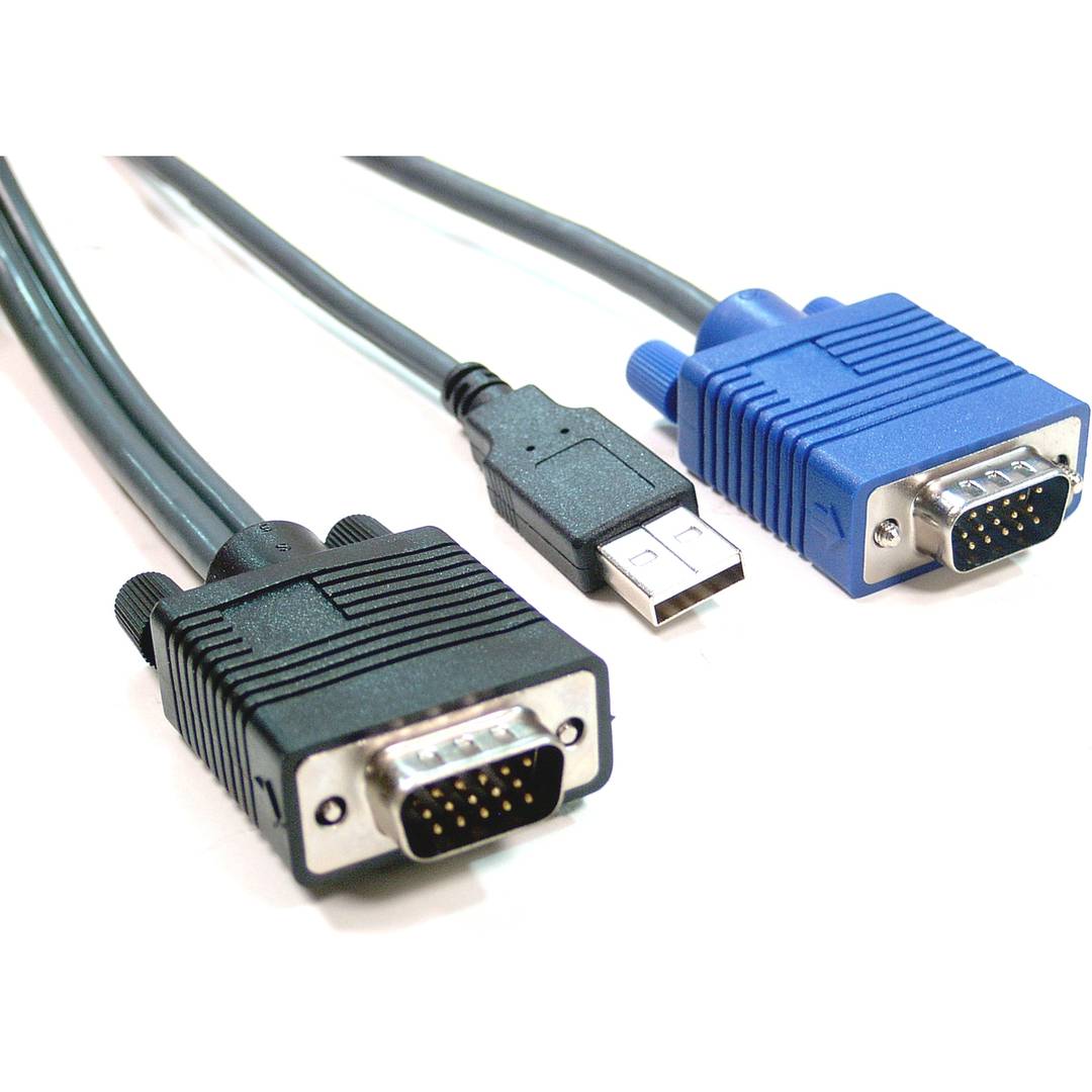 Uniclass USB KVM Switch VGA AUDIO 1KVM ein Mini 2CPU
