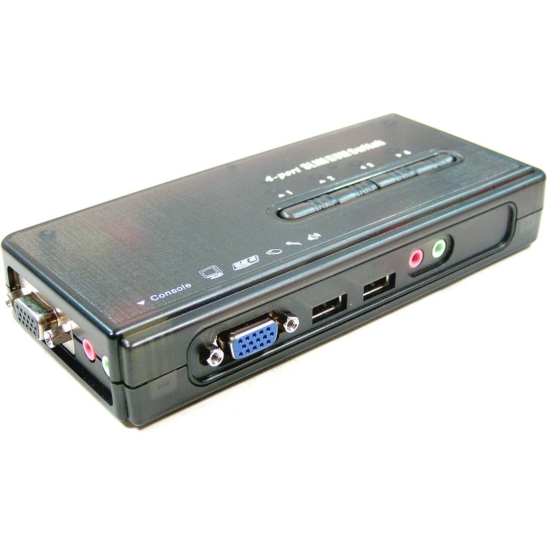 USB KVM Switch VGA AUDIO Uniclass 1KVM un mini 4CPU