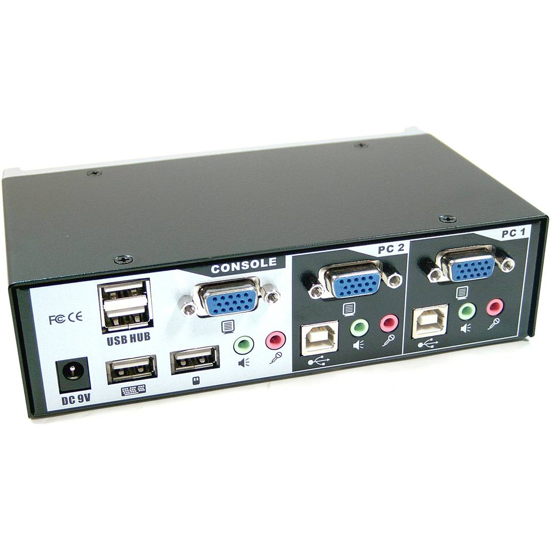 Commutador KVM Uniclass USB2 VGA AUDIO 1KVM a 2CPU