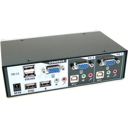 Commutador KVM Uniclass USB2 VGA AUDIO 1KVM a 2CPU