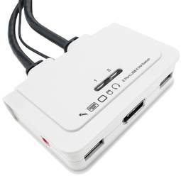Conmutador KVM Uniclass DisplayPort USB2 AUDIO 1KVM a 2CPU con cable