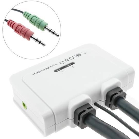 DisplayPort KVM USB2 AUDIO Uniclass 2CPU 1KVM to wired