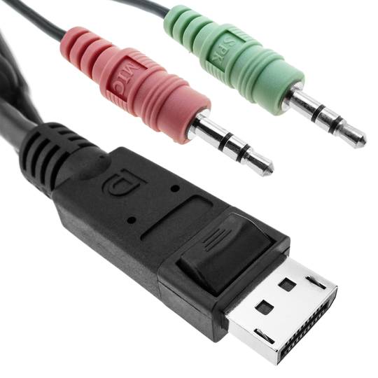 DisplayPort KVM USB2 AUDIO Uniclass 2CPU 1KVM to wired