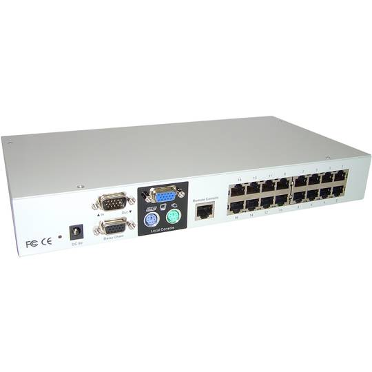 Conmutador KVM sobre Cat.5 de Uniclass Rack 1U 2KVM a 16CPU