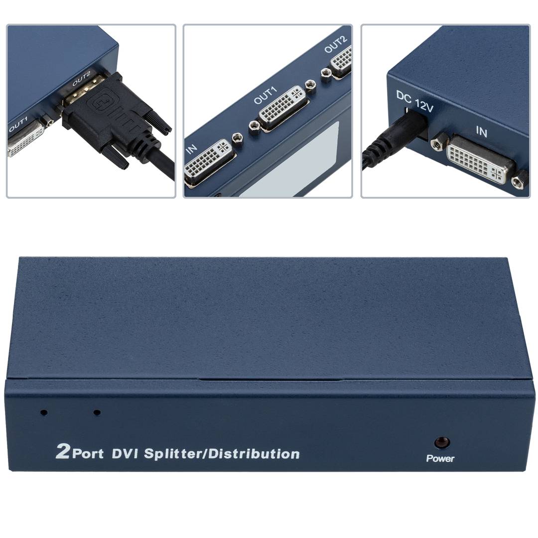 Multiplicador vídeo DVI de 2 ports
