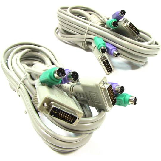 Commutateur KVM PS2 DVI 1280x1024 Uniclass 1KVM à 2CPU