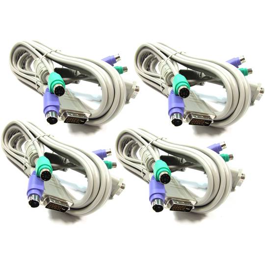 Conmutador KVM Uniclass de PS2 DVI 1280x1024 1KVM a 4CPU