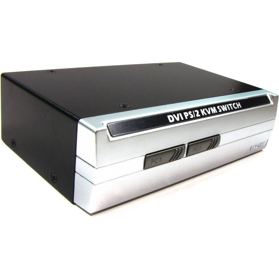 Conmutador KVM Uniclass de PS2 DVI 1920x1200 1KVM a 2CPU