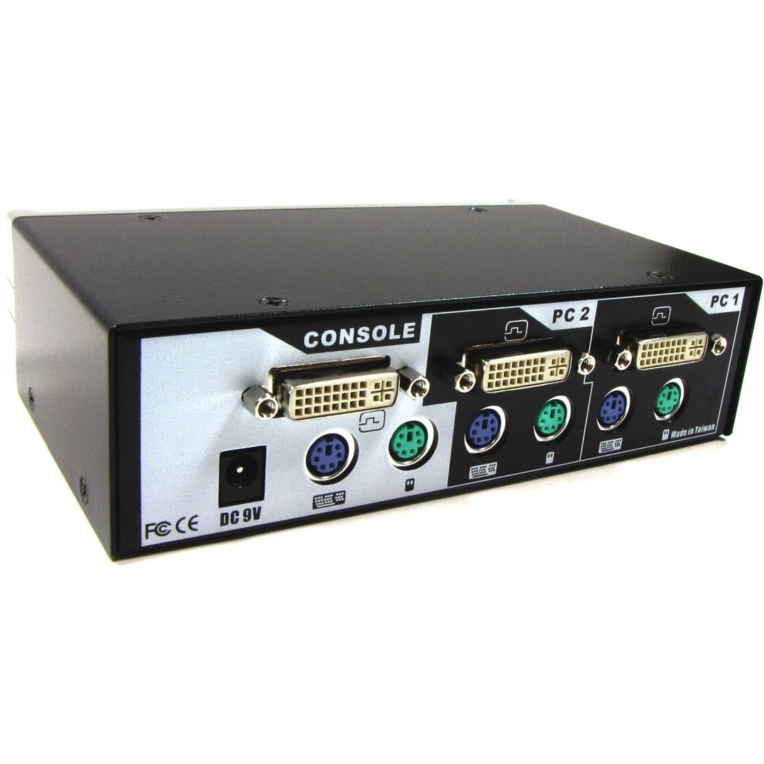 Conmutador KVM Uniclass de PS2 DVI 1920x1200 1KVM a 2CPU