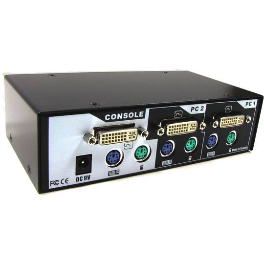 Conmutador KVM Uniclass de PS2 DVI 1920x1200 1KVM a 2CPU