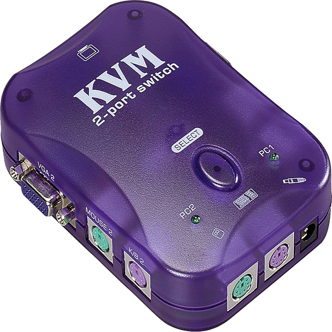 PS2 KVM Switch VGA Uniclass 1KVM un mini 2CPU