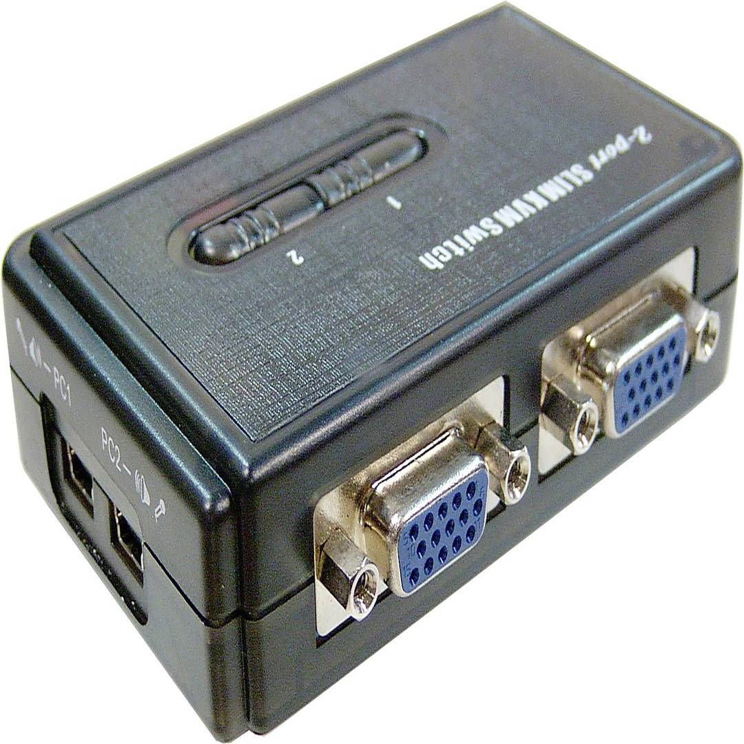 PS2 Uniclass KVM Switch VGA AUDIO 1KVM to 2CPU mini