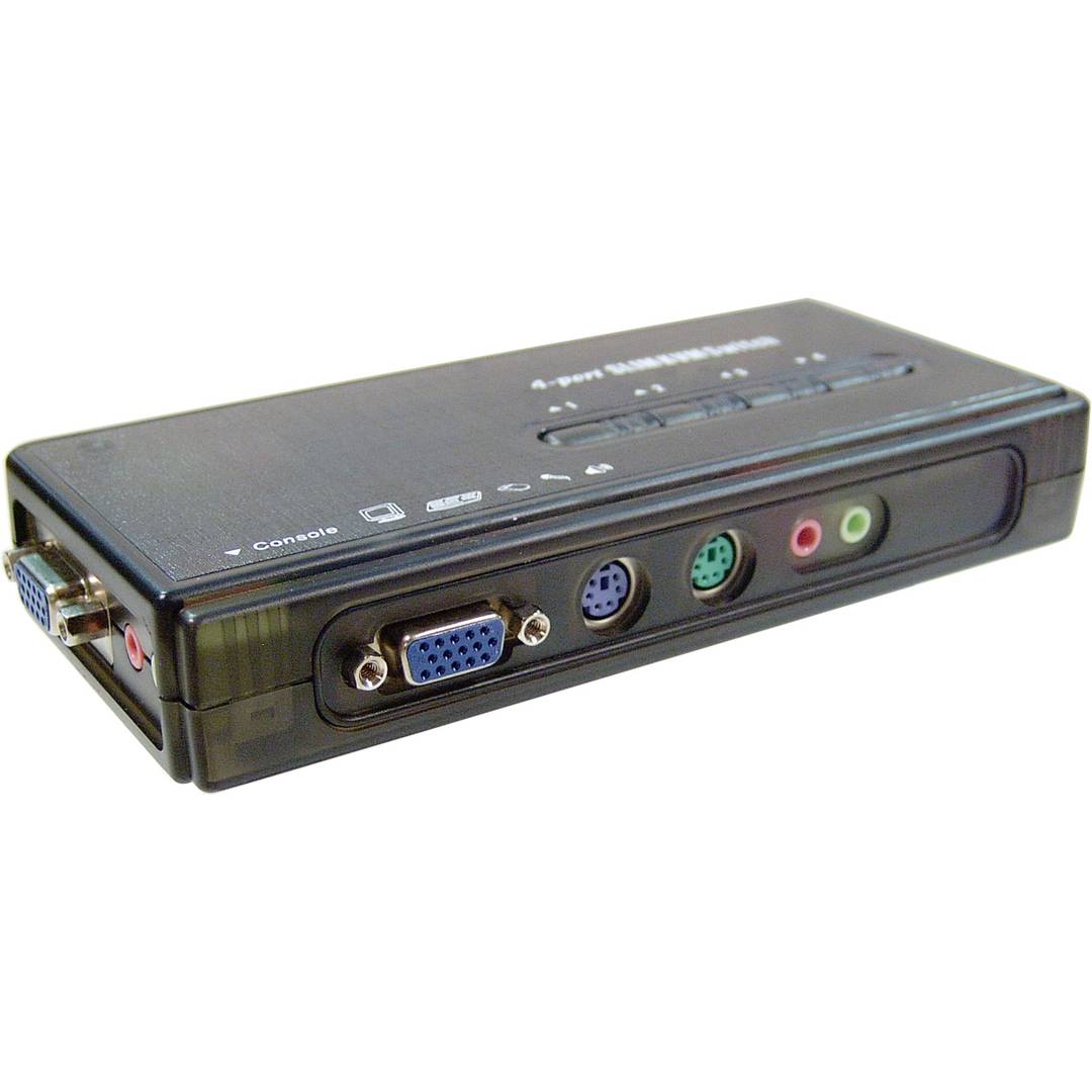 Conmutador KVM Uniclass de PS2 VGA AUDIO 1KVM a 4CPU mini