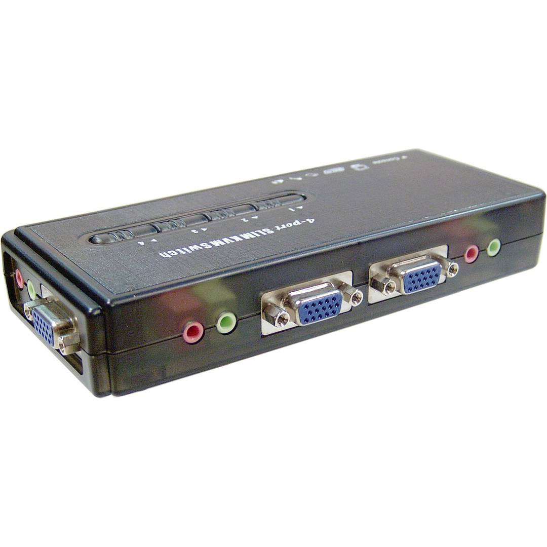 Conmutador KVM Uniclass de PS2 VGA AUDIO 1KVM a 4CPU mini