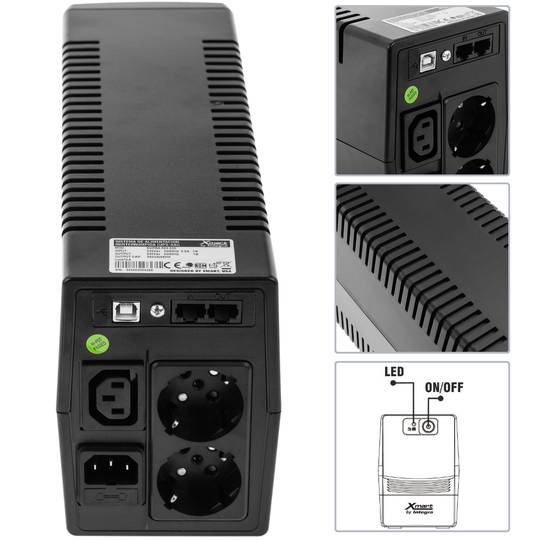 Supra interactive line 900VA 480W with 2 schuko