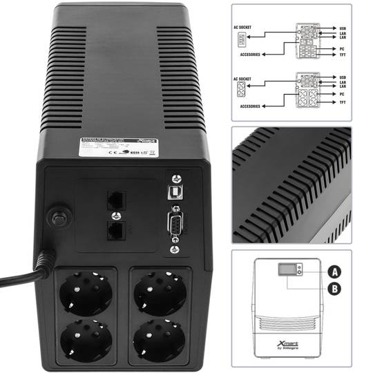 Supra interactive line 1100VA 600W with 4 schuko
