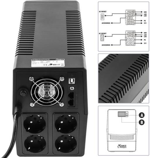 Supra interactive line 1600VA 900W with 4 schuko