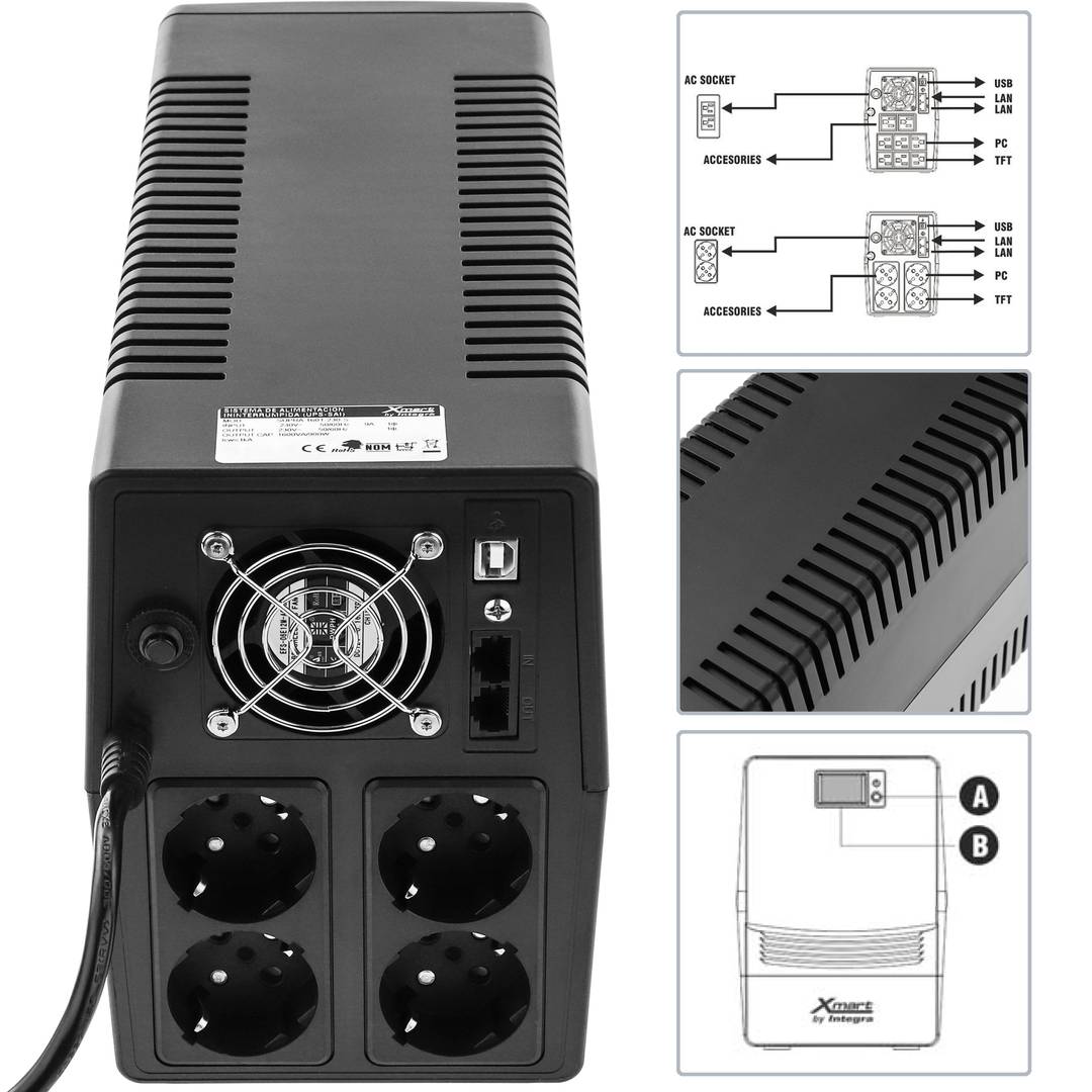 Supra interactive line 2100VA 1200W with 4 schuko