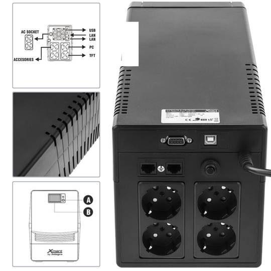 UPS linea sinusoidale SW-PRO 1100VA 700W con 4 schuko