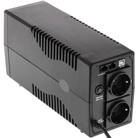 SAI Sistema de Alimentación Ininterrumpida de línea interactiva de 650VA 390W con 2 schuko