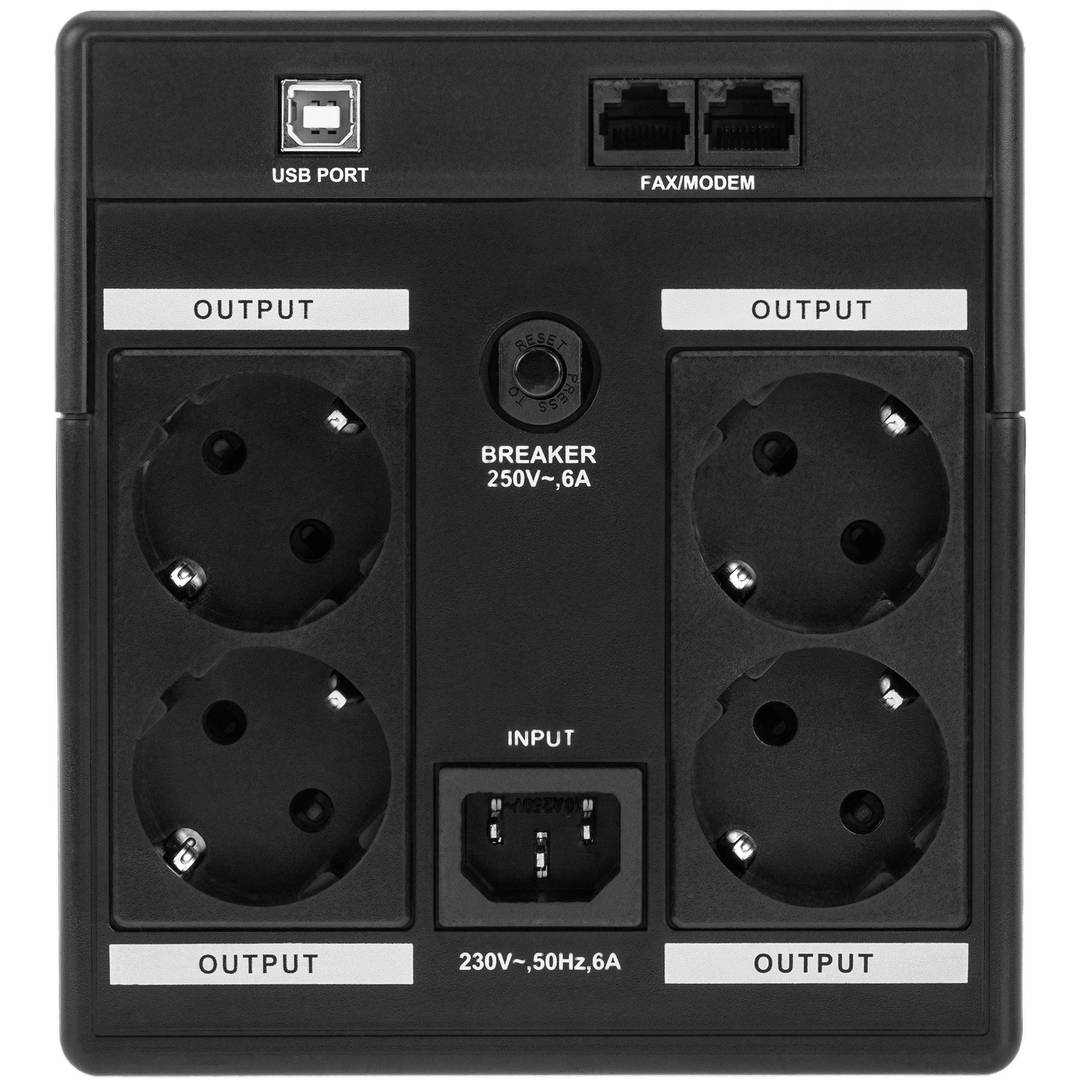 Gruppo di continuità Line Interactive 1000VA 650W con 4 Schuko