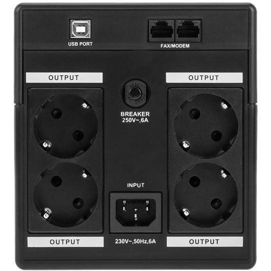 Gruppo di continuità Line Interactive 1000VA 650W con 4 Schuko