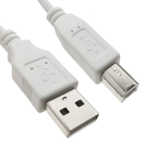 USB 2.0 AB Cable 3m mâle blanc