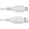 Cable USB 2.0 A Micro USB mascle blanc 3m