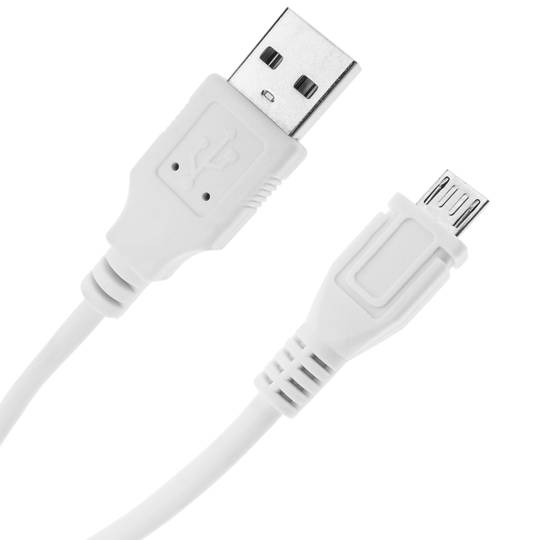 Cable USB 2.0 A Micro USB mascle blanc 3m