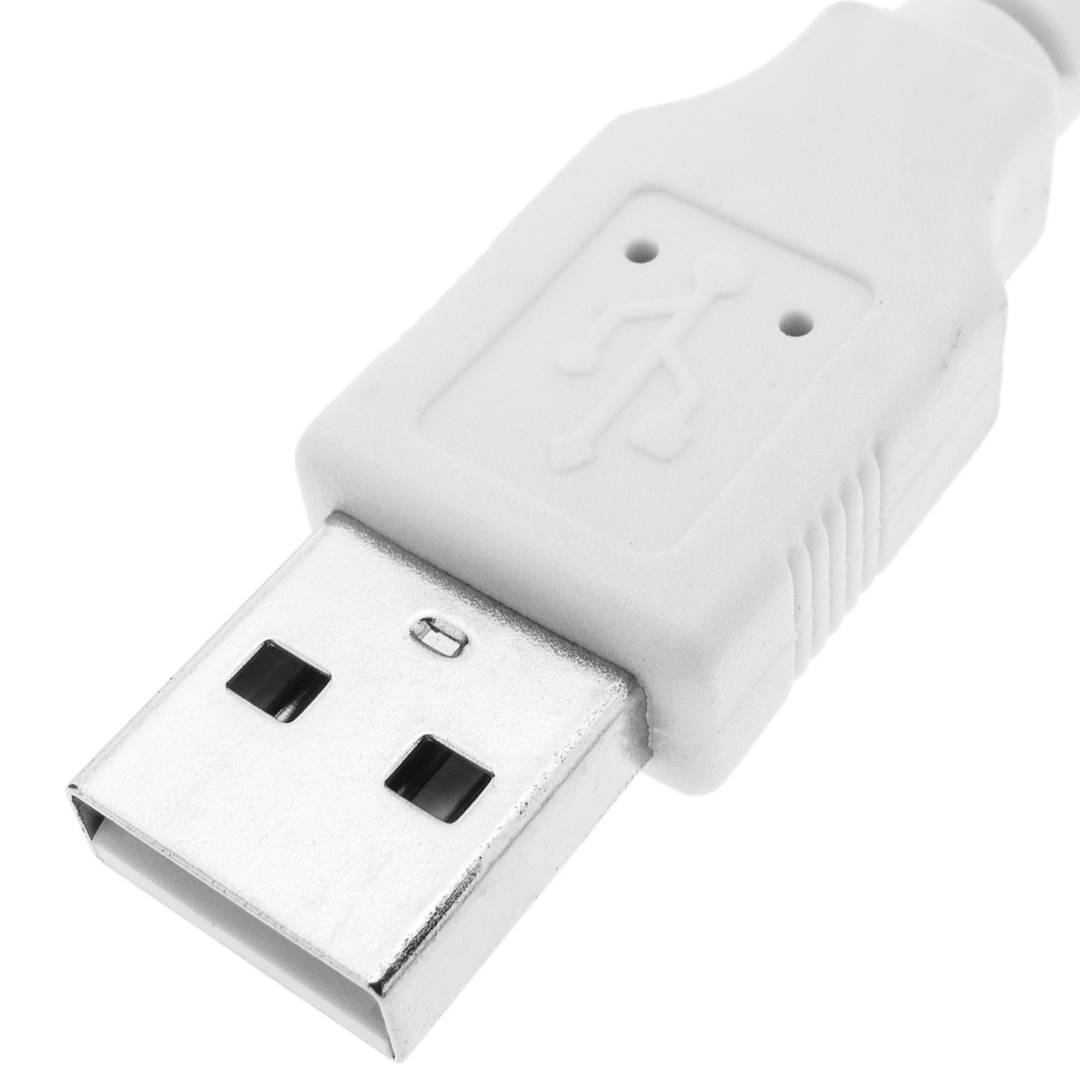 Cable USB 2.0 A Micro USB mascle blanc 3m