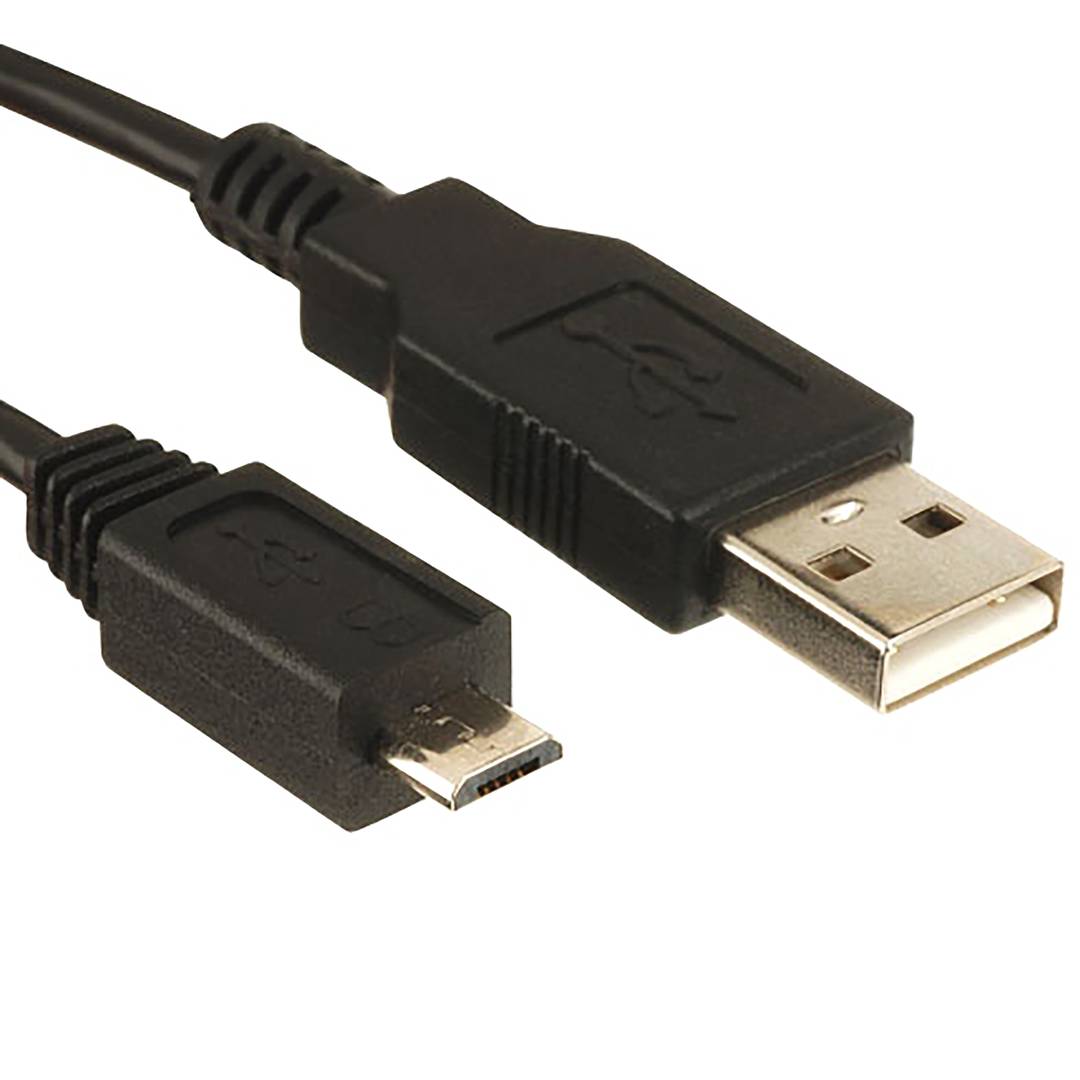 USB 2.0 A MicroUSB-kabel mannelijk zwart 1m