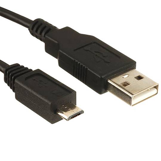 USB 2.0 A MicroUSB-kabel mannelijk zwart 1m